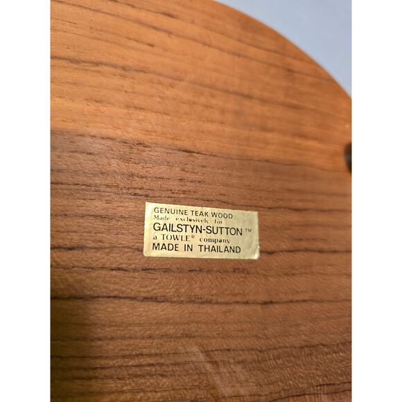 Vintage Gailstyn-Sutton Teakwood Cheese Server Cloche Glass Dome - Picture 4 of 6